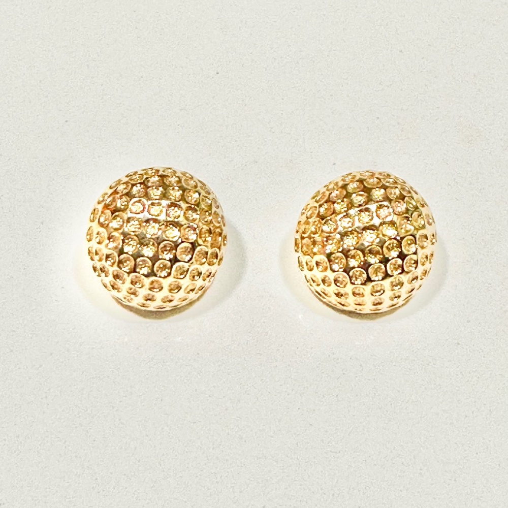 Jewelry, Cabouchon Dimpled "Golf Ball" Earrings